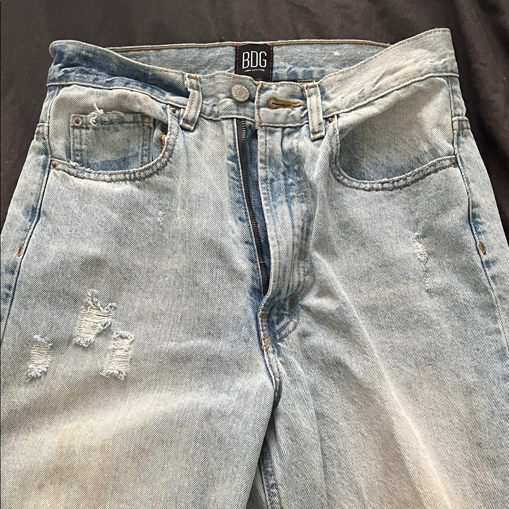 BDG Light Blue Distressed Boyfriend Jeans - Picture 3 of 7